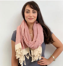 Load image into Gallery viewer, White Stripe Weave Towels