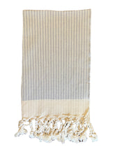 Load image into Gallery viewer, White Stripe Weave Hand Towels