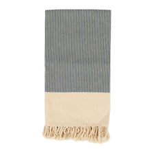 Load image into Gallery viewer, White Stripe Towel - Blue