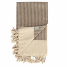 Load image into Gallery viewer, White Stripe Towel - Camel